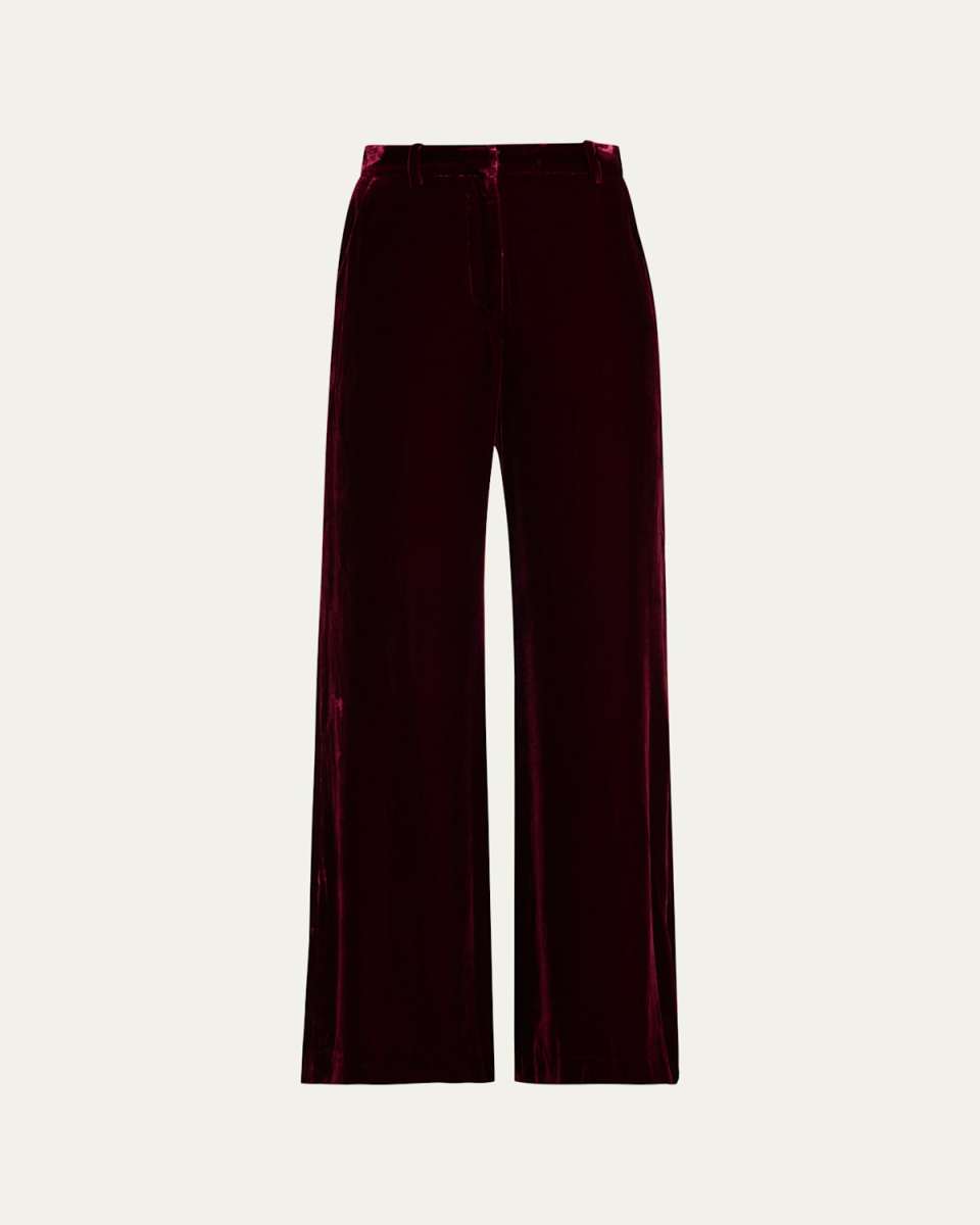 Pilar Velvet Wide-Leg Pants